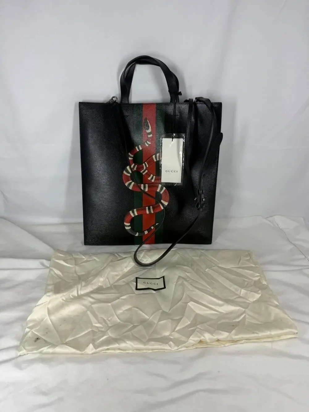 Gucci Black King Snake 2-way Shoulder Tote Bag 431336 SPBJKI 371800